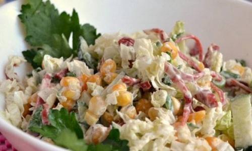Салат с огурцом и колбасой: рецепты с солеными и свежими огурцами Салат с колбасой без огурцов